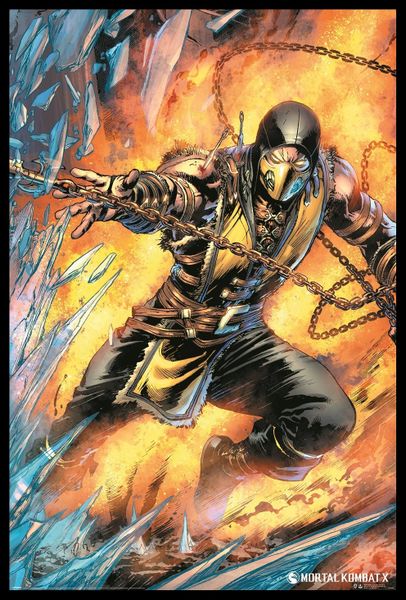 Mortal Kombat - Scorpion Poster with Black Frame