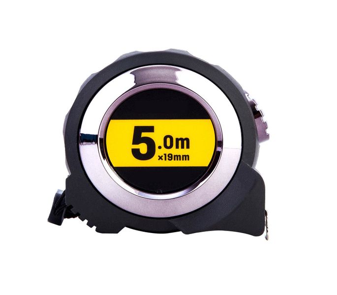 Metal Steel Measure Tape 5M x 19mm - Black/Yellow