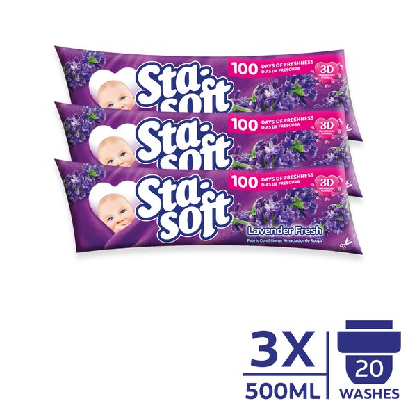 Sta-Soft Lavender Fresh Fabric Softener Value Pack - 3x500ml