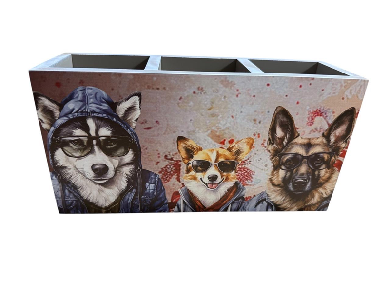 Cutlery/Stationary Holder - Pointy Ear Friendly Looking Dogs