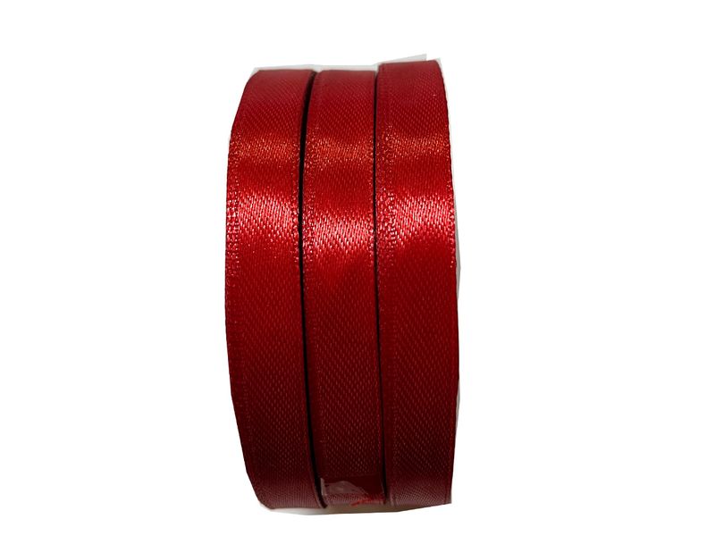 Satin Ribbon - 10mm width - Red - Bows and Wrapping - 60m