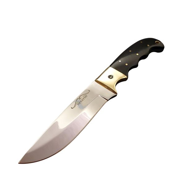 Eland Hunter - 26cm Handmade Hunting Knife - Buffalo Horn &amp; Finger Grooves
