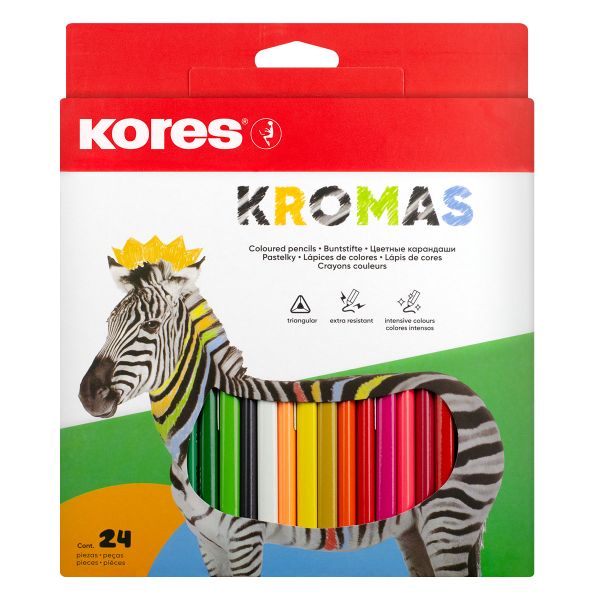 Kores Kromas Colour Pencils, Assorted Colours, Box of 24