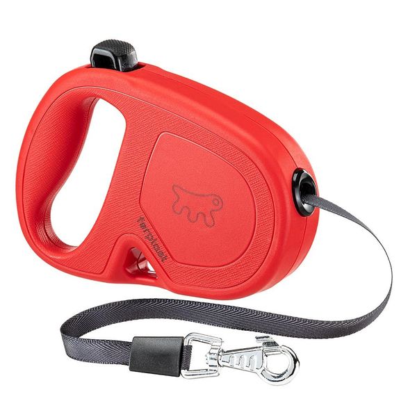 Ferplast Retractable Dog Lead - Extendable Red Dog Leash for Walking