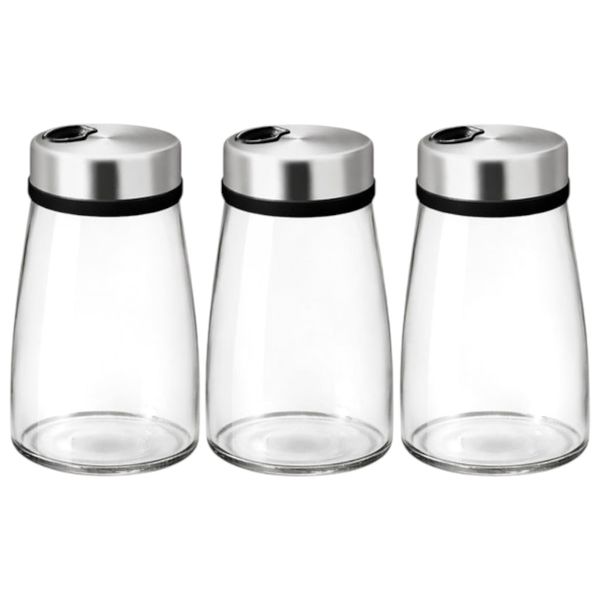 3 Pack - High Borosilicate Glass Seasoning Bottle - Transparent