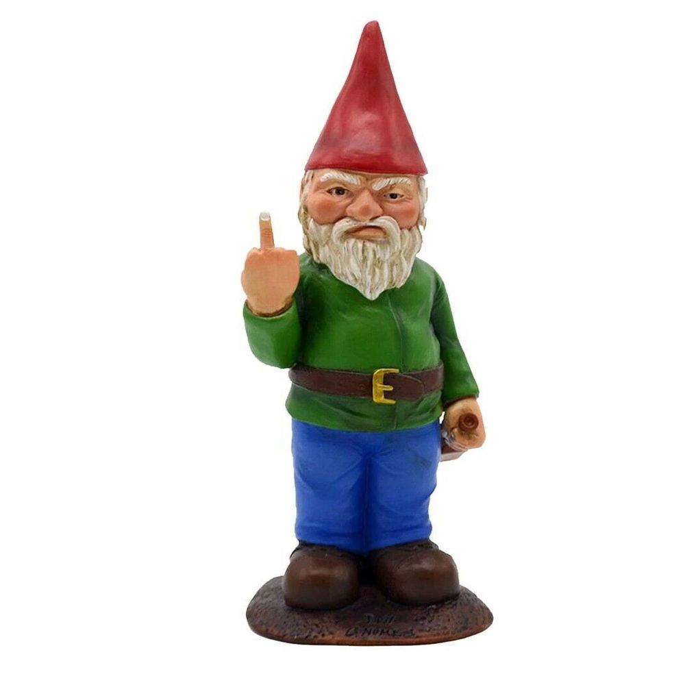 Garden Home Decor Angry Gnome Statue