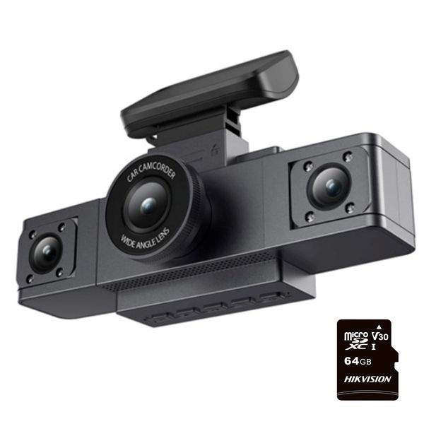 BNETA F300 2MP DashCam - 3 Channel Simultaneous recording SD Card Bundel