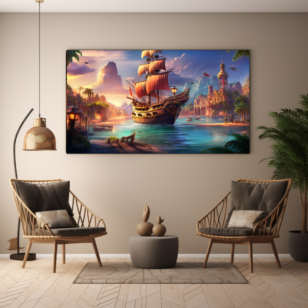 Canvas Wall Art - Graffiti Pirate Paradise - BK0166