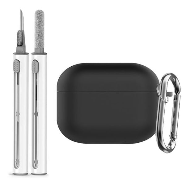 Silicone Earbuds Case with Keychain &amp; Cleaning Pen for Airpods Pro3