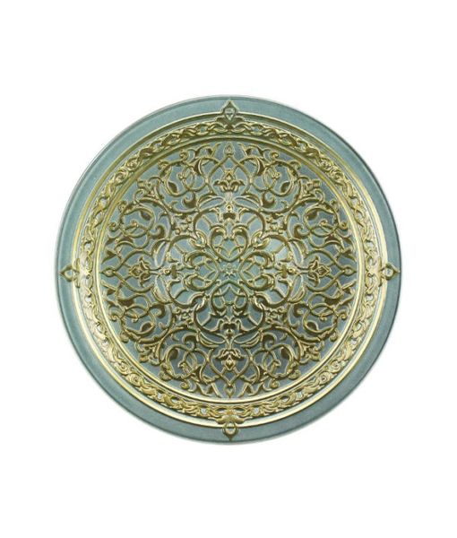 Irena Plate Instanbul 35cm Light Turq &amp; Gold