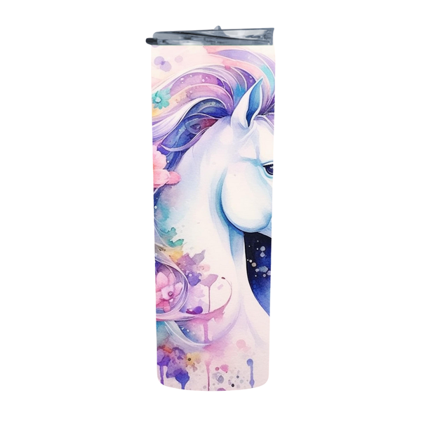 Water Color Floral Unicorn 16 20 Oz Straight Skinny Tumbler 213