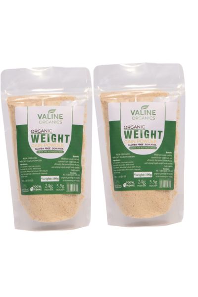 Valine's Organic 100% Weight Gain Powder 2 Pack