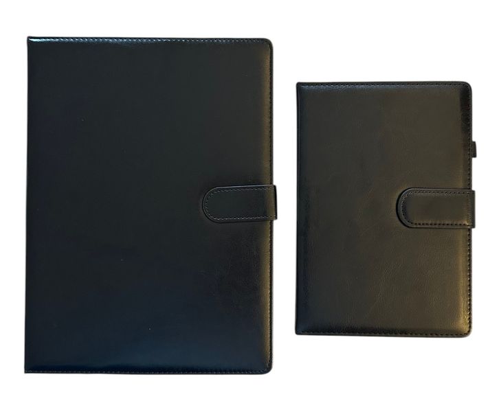 Premium Black Notebook Set B5 &amp; A5 with Strap Snap Closure