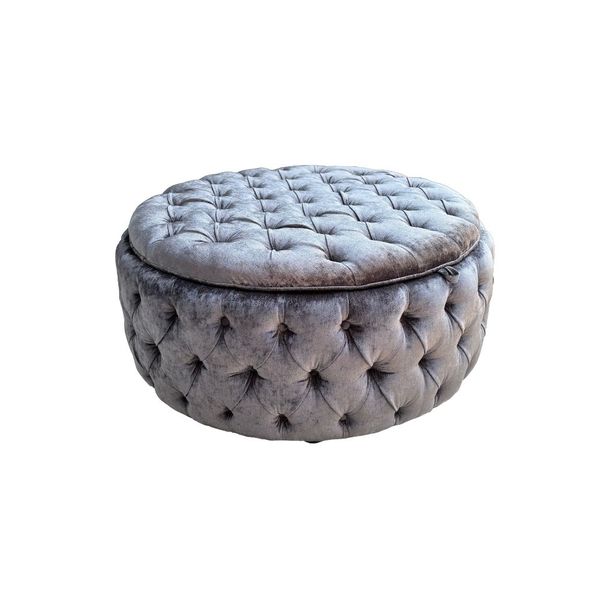 Velvet Storage Shoe Ottoman - Solid Wooden Frame