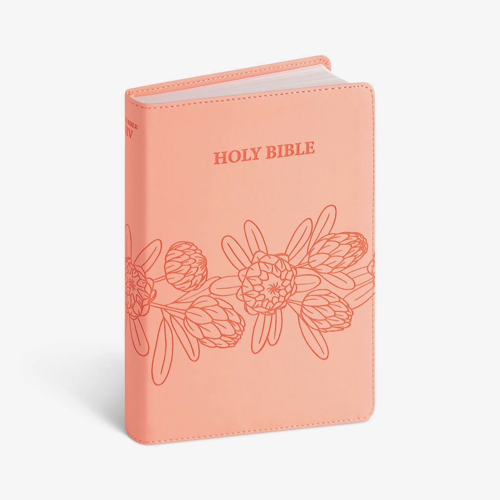 NIV Leather Touch Salmon Pink Protea Bible | Shop Today. Get it