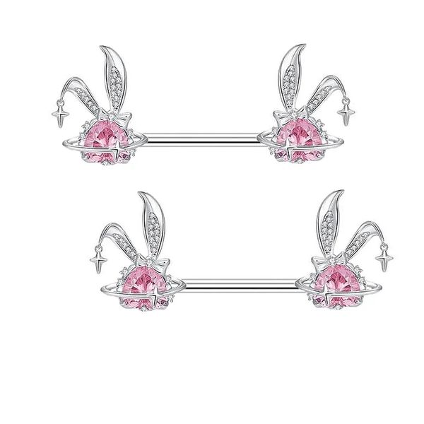 Bunny Design Surgical Steel Nipple Ring Set - Cute &amp; Stylish Body Jewelry