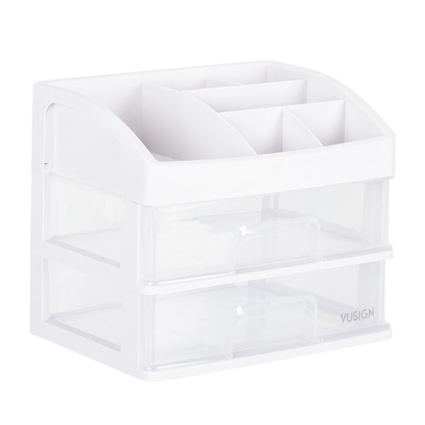 Deli Makeup Cosmetic Storage Box Drawer Rack White - 23.5x17x20cm