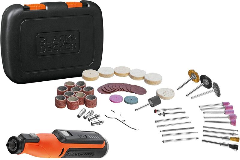 Black+Decker 7.2V Cordless Rotary Tool+52 Accessories+Kitbox, BCRT8IK-XJ