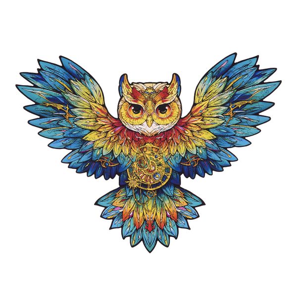 Rowood - Owl Colourful Wooden Jigsaw Puzzle