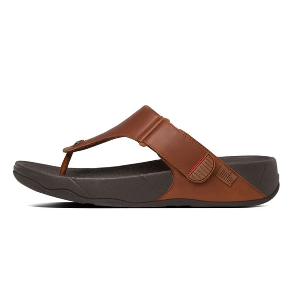 FitFlop Mens Trakk II Leather Dark Tan