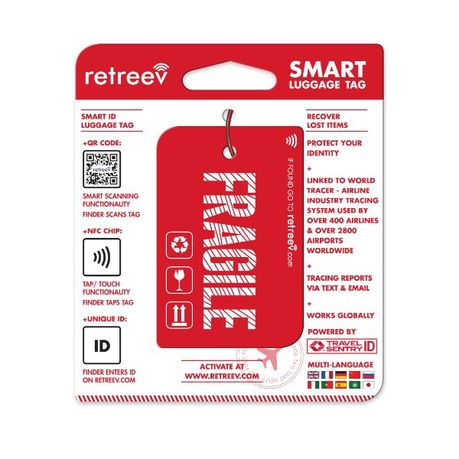 Retreev Smart NFC QR Code Luggage Tag: Secure Bag Retrieval