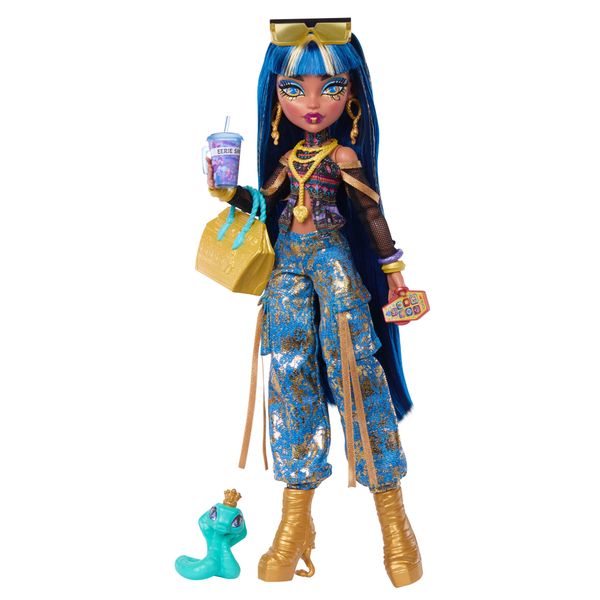Monster High Cleo De Nile Fashion Doll in Cargo Pants with Pet Hissette