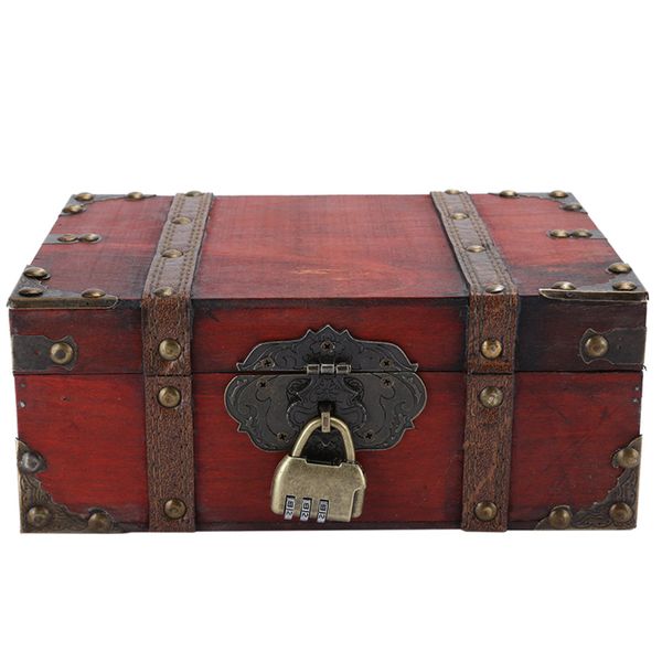 Vintage Lockable Wooden Jewelry Chest - Storage Box Home Decor