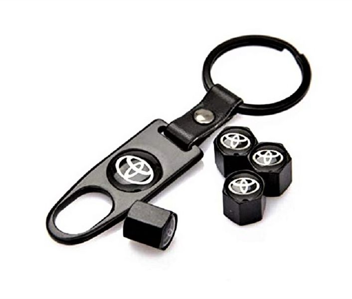 (SI-V/C-010) Logo Tyre Valve Caps With Key Ring - TOYOTA