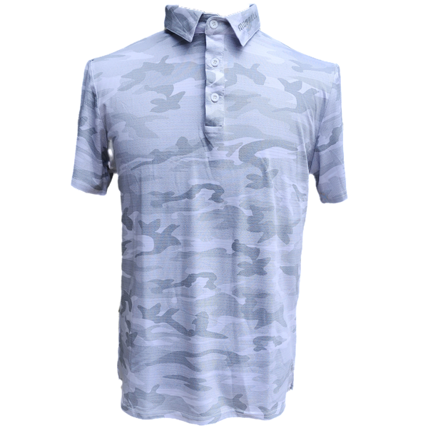 Men's Golf Shirt - White Grey Camouflage image