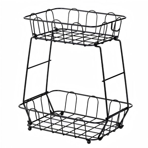 Fruit Basket For Kitchen Counter 2 Tier Vegetable Bowl - 29x21.5x34.5cm