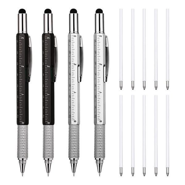 4 Pcs 6-in-1 Multitool Ballpoint Pens Gift Tool Pen Personalized Pen with R