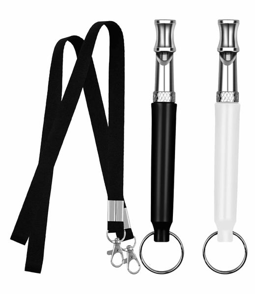 2 Piece Dog Whistle With Lanyard (Black &amp; White)