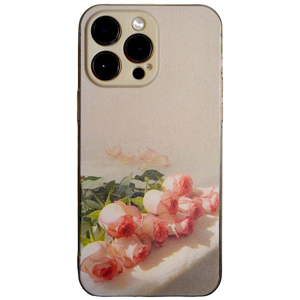 Pinkish - Roses on Beige - Phone Case with Cam Protect - Iphone 15 Pro Max