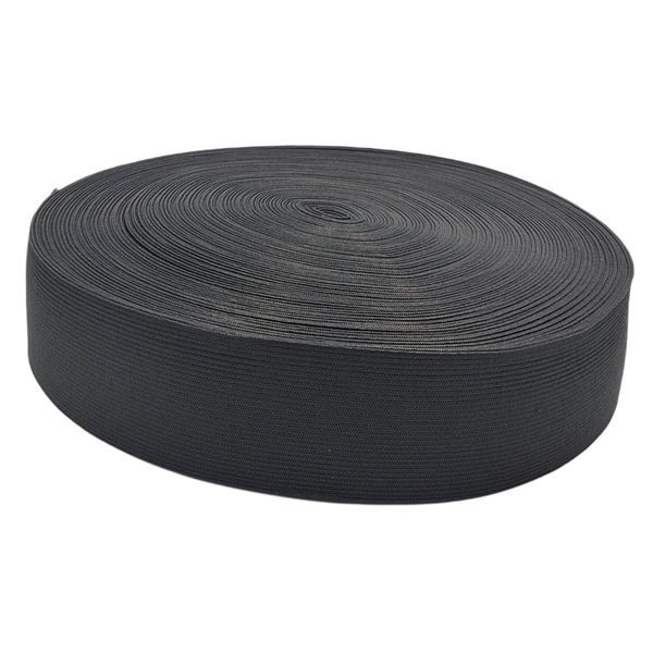 Black Elastic Roll 50mm x 50m - Durable and Flexible