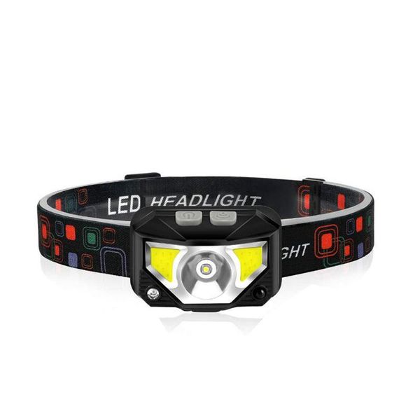 6 - Mode Rechargeable Headlamp, Lightweight, IPX4, Black