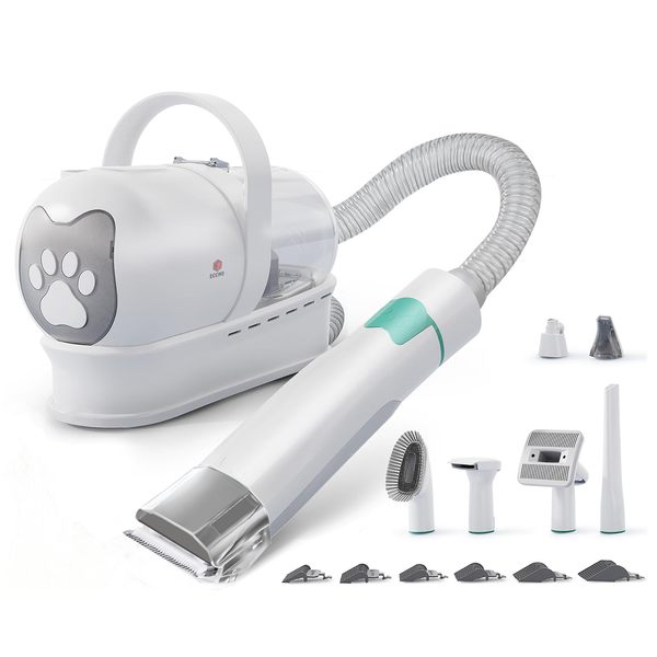 7-in-1 Pet Grooming Vacuum Kit - Hair Clipper Deshedding Nail Grinder Set