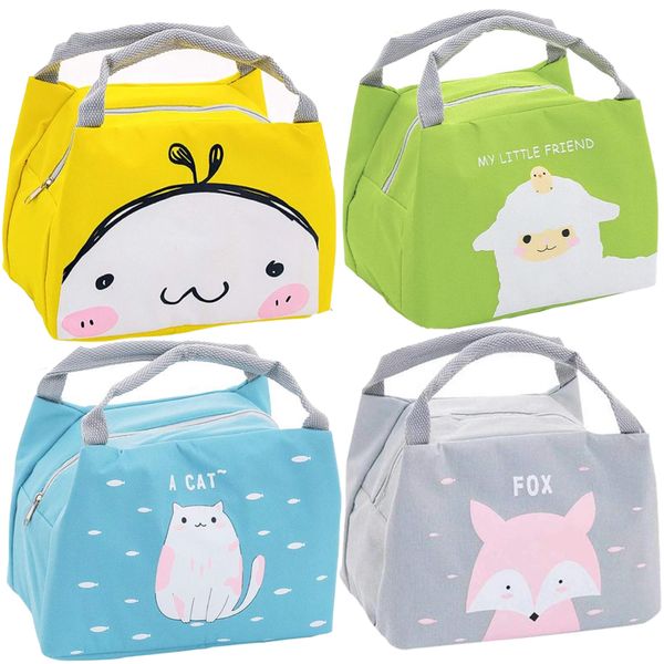 Kiddies Novelty Multicolor Cartoon Animal Lunch Box Cooler Set of 4 - 21cm