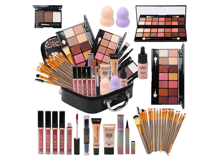 All in One Makeup Kit for Makeup Storage Bag 2X14 Colors Eyeshadow Palette