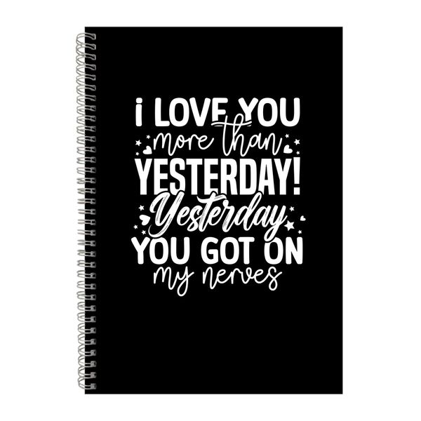 Nerves A4 Notebook Pad with Lines Funny Marriage Graphic Present 046