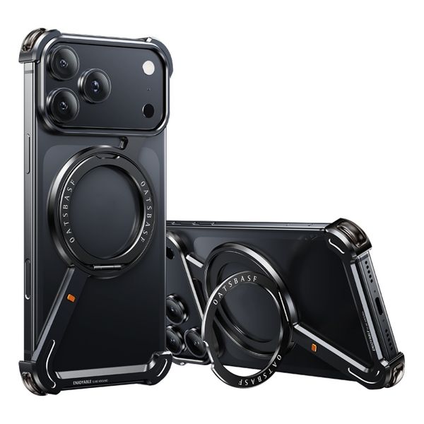 Metal Aluminum Z Frame Case Compatible with iPhone 17 Pro Max (Black)