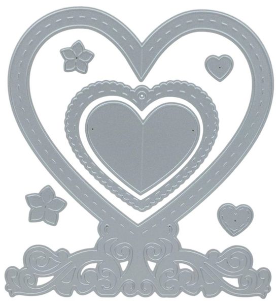 Craft Metal Die Set Opulent Heart - Greate a 3D Ornament (7 Dies In Set)