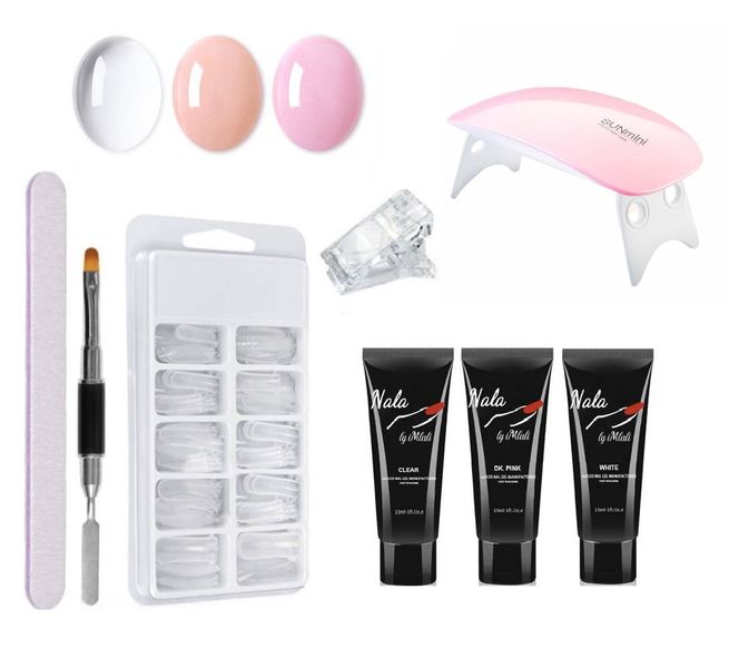 Acrylgel Polygel Starter Kit with 6W Nail Lamp
