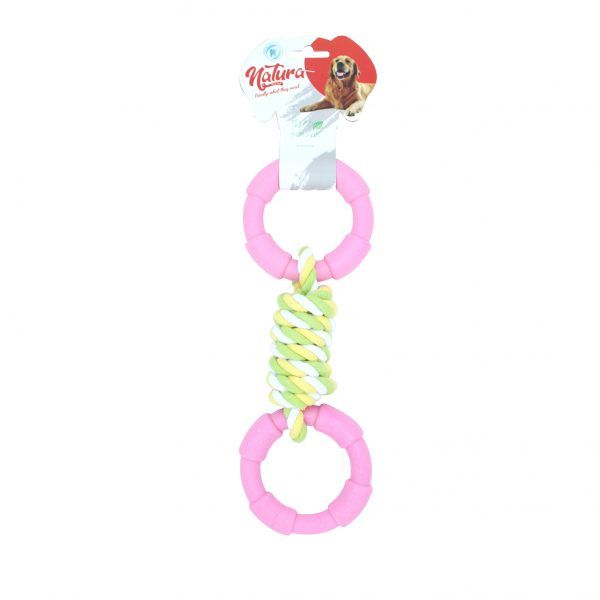 Natura Double Plastic Ring Dog Rope Toy