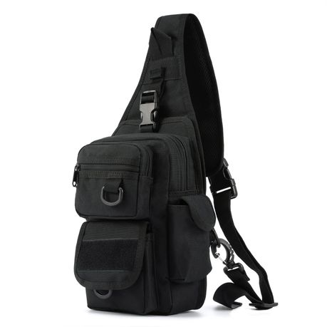 Tactical Sling Bag with Pistol Holster - Black