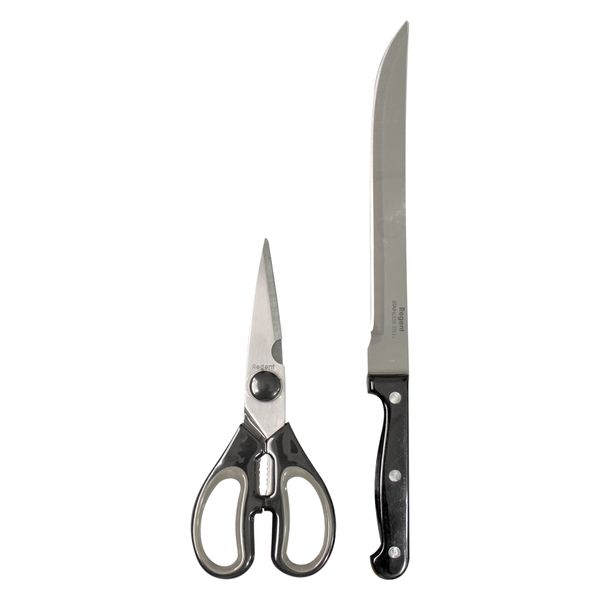 Regent Kitchen Carving Knife with Bakelite Handle, 3 Rivets &amp; Scissor Set