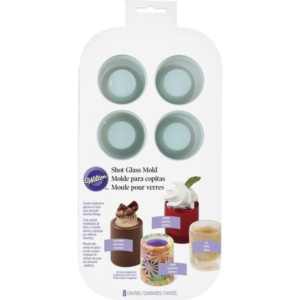 8 Cavity Round Silicone Shot Dessert Molds Oven Freezer Dishwasher Safe