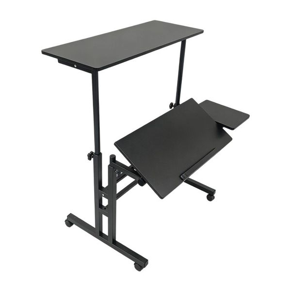 Height Adjustable Mobile Standing Desk with Tilt Top