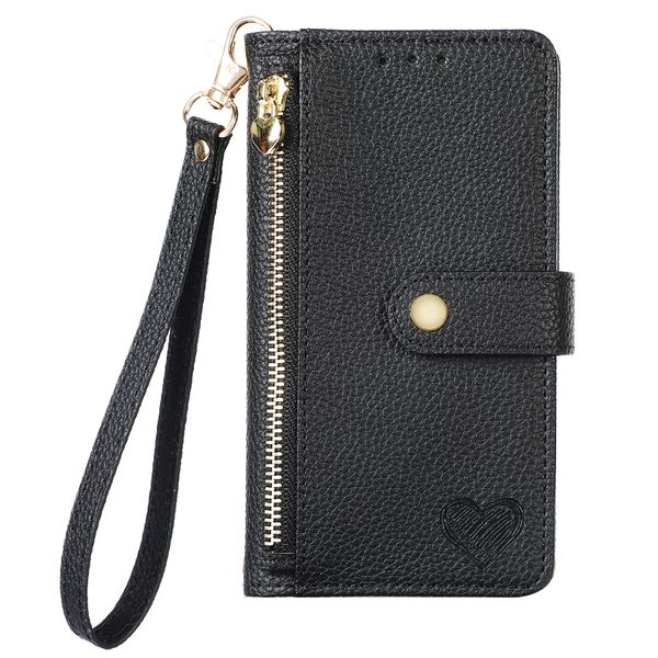 RFID Zip Leather Wallet Case Compatible With iPhone 11 Pro Max Cover