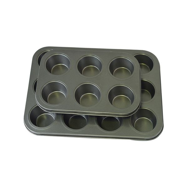 Non-Stick Carbon Steel Muffin/Cupcake Baking Tray Set of 2