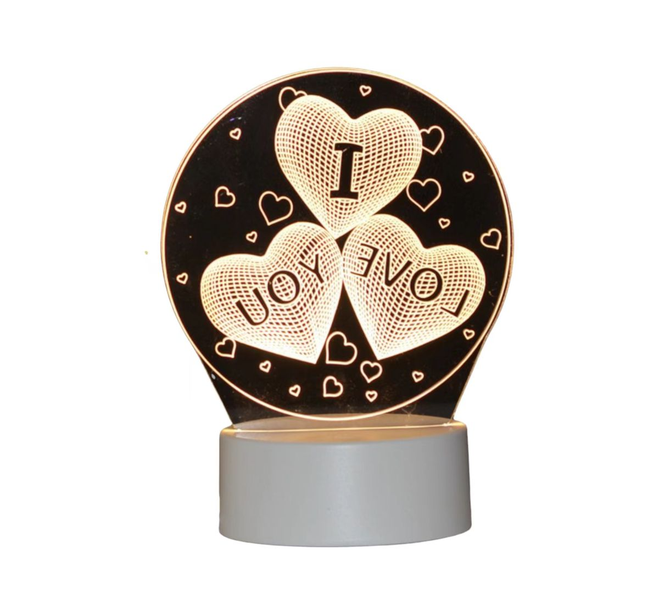 SB Powered ' I Love U ' Night LED Table Bedroom Lamp 3D Acrylic/Ten-Tech